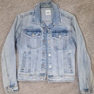 Zara Faded Blue Denim Jacket